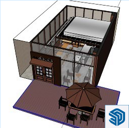 آبجکت اسکچاپ کافه و فروشگاه