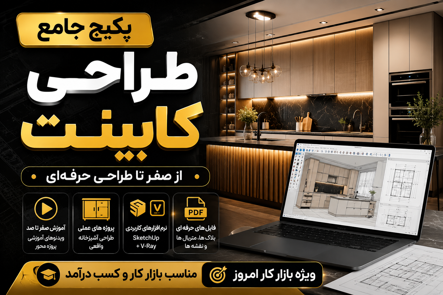 پکیج جامع طراحی کابینت