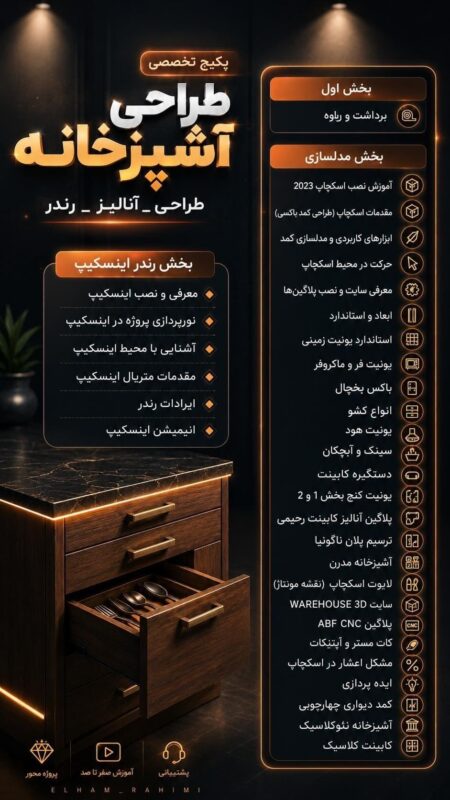 آموزش Layout اسکچاپ برای طراحی کابینت | تهیه نقشه اجرایی و مونتاژ به‌صورت حرفه‌ای