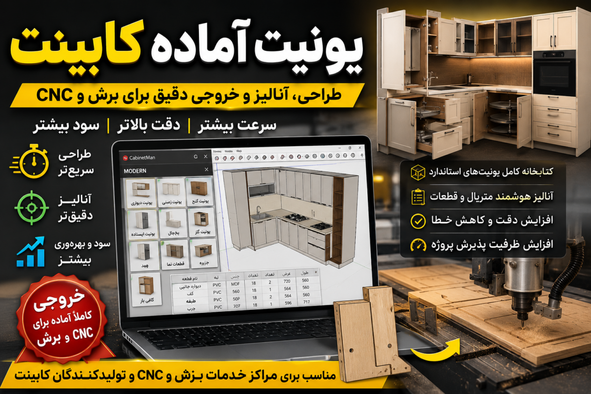 یونیت آماده کابینت؛ فرصتی برای افزایش درآمد مراکز خدمات برش و CNC