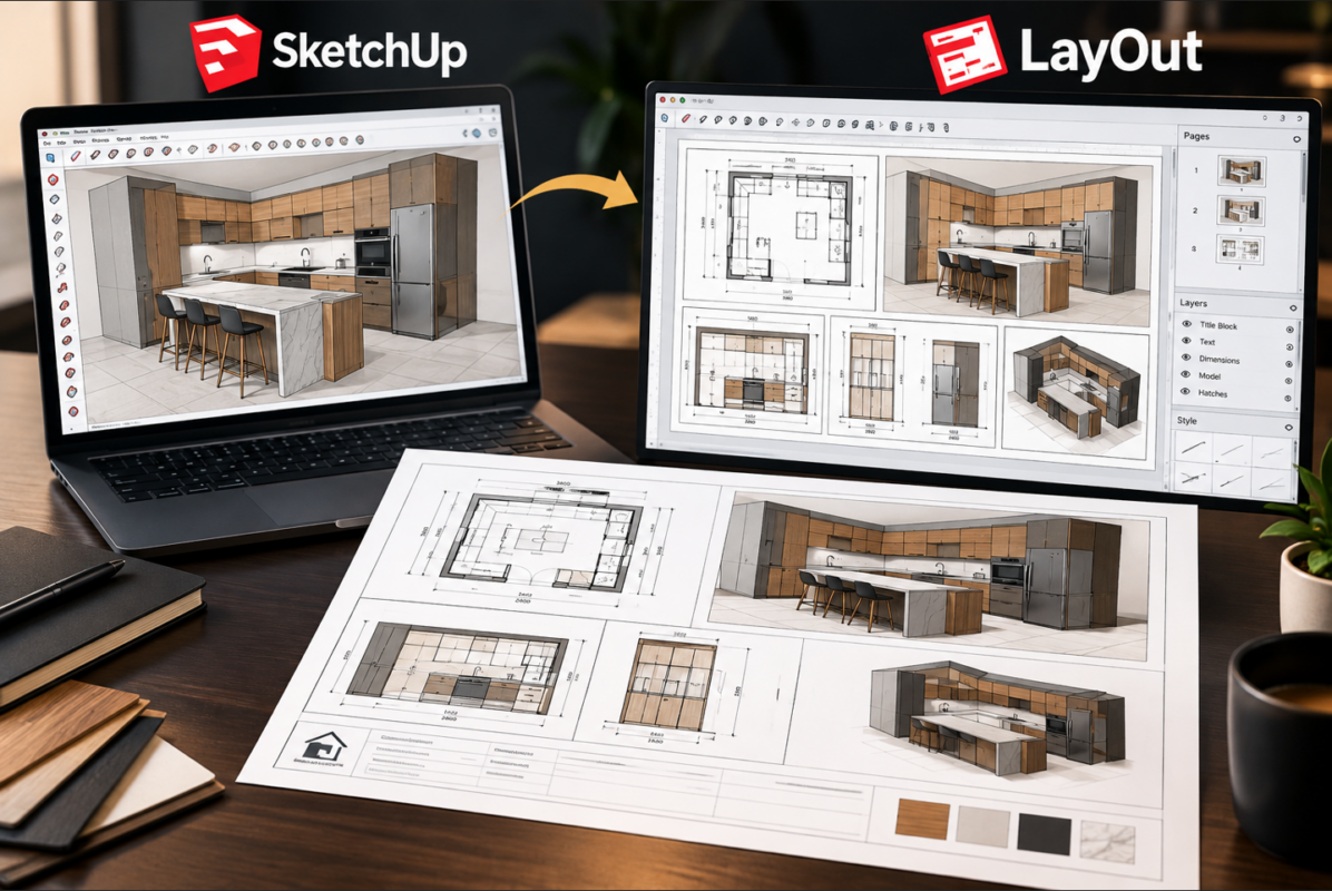 LayOut اسکچاپ چیست؟ کاربردها، ابزارها و نکات مهمی که باید بدانید
